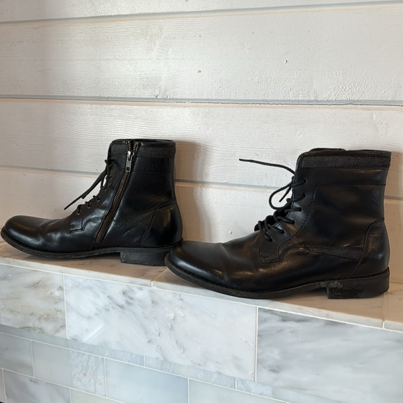 Joe’s Jeans Mitch Black Leather & Textile Combat High-Top Lace-Up Boots Size 9 - Picture 5 of 16